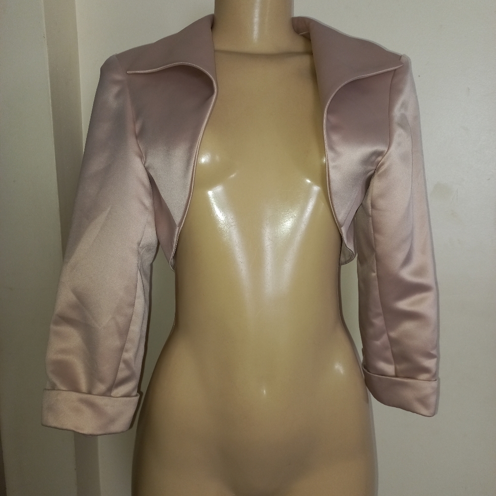 Haute Couture Obsessions Mini Open Front Blazer Womens Size M